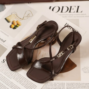 Sandal Sanne da thật quai mảnh 5.5cm Model 550058